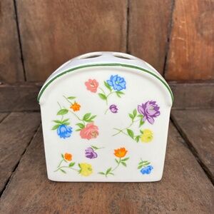 Vintage Porcelain Toothbrush holder floral design